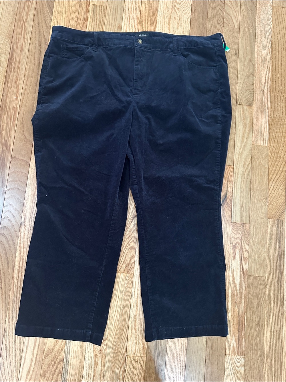 Talbots Navy Blue Corduroy Cropped Straight Pants- Size 20W